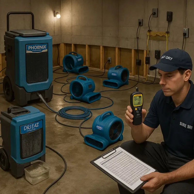 Structural Drying and Dehumidification process in Big Lake, TX
